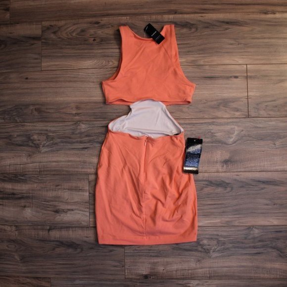 Bebe Cutout Midi Orange Dress - Picture 6 of 10